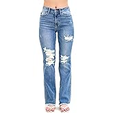 Judy Blue Women's High Waist Distressed Boot Cut Jeans