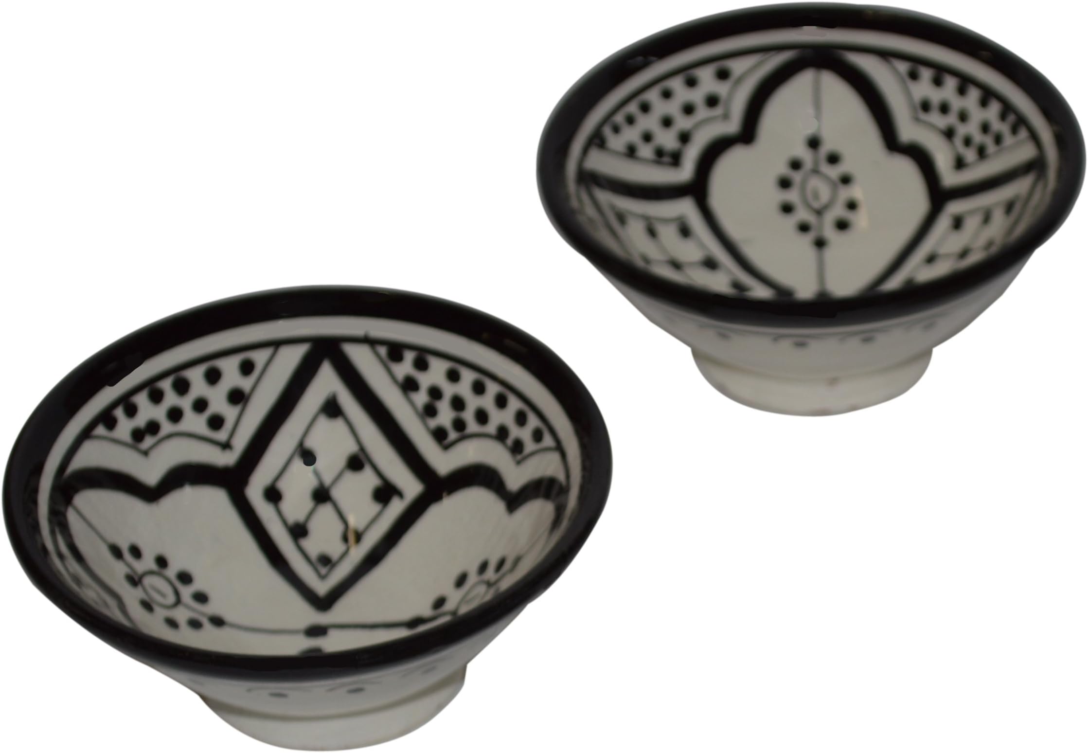Ceramic Bowls Moroccan Handmade Serving Set of 2 Medium Bowls Exquisite Pieces With Vivid Colors