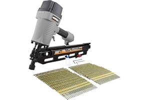 NuMax SFR2190WN Pneumatic 21 Degree 3-1/2" Full Round Head Framing Nailer with Nails (500 Count)