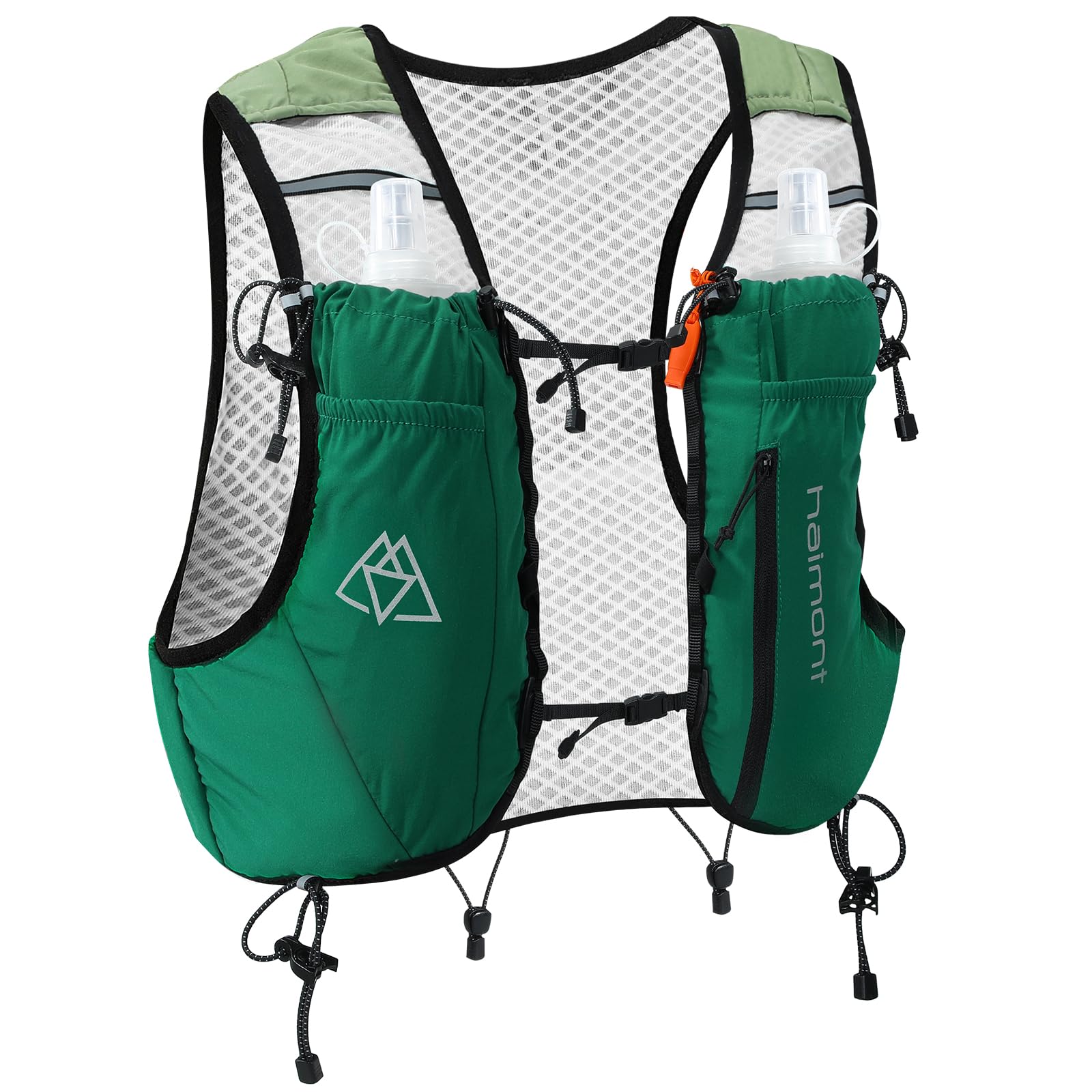 Photo 1 of **NO WATER BOTTLES**Haimont 10L Trail Running Hydration Vest with 2 Soft Bottles, Lightweight Water Pack Backpack with Phone Pocket for Trail Running, Hiking, Adults, M, Green