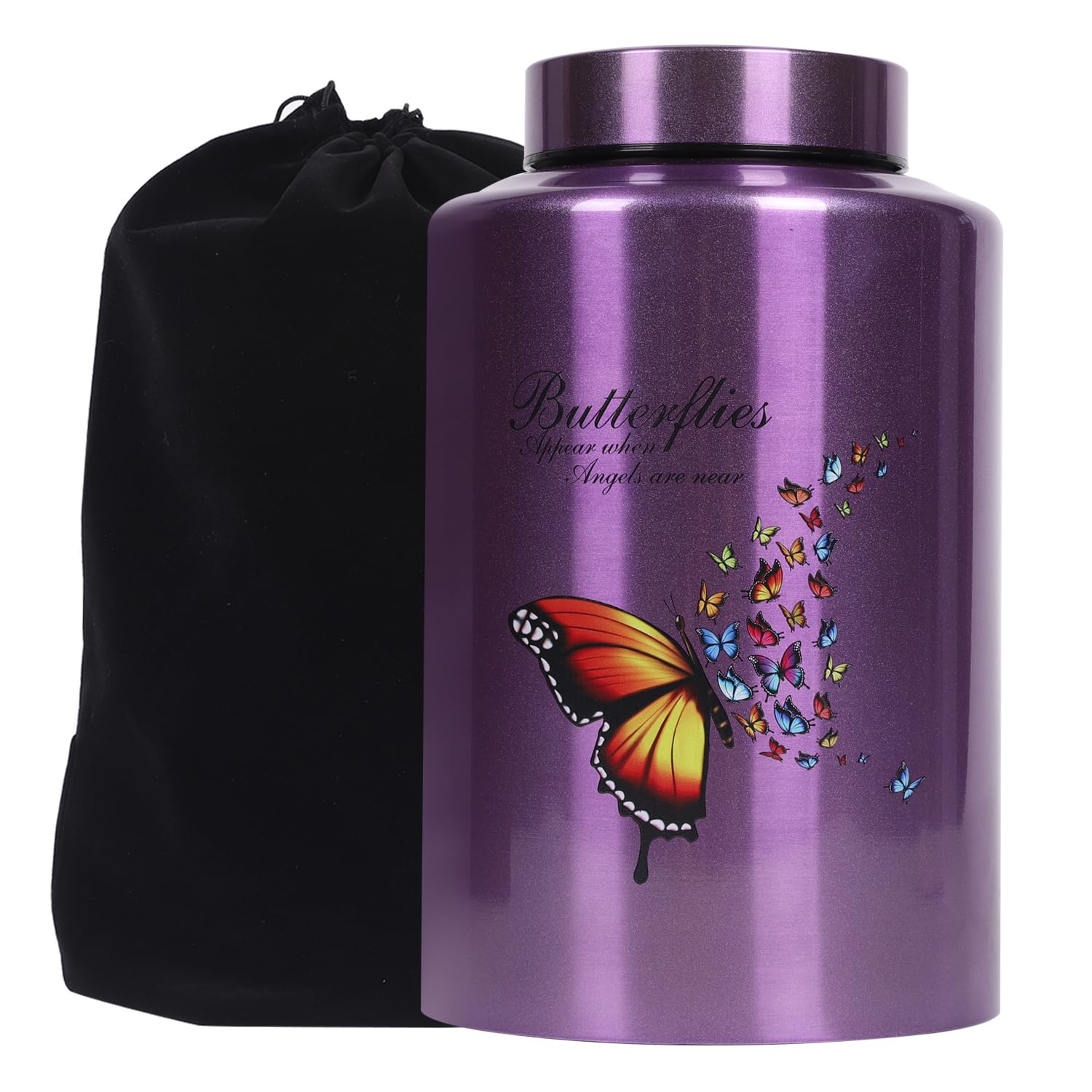 Youdear Memorials Cremation Urn for Human Ashes - Adult Male Female Butterfly Design for Dad Mom (Purple)
