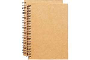 BGJRBY Spiral Sketch Book Large Notebook（Built-in Drawing Board） Kraft Cover Blank Sketch Pad Wirebound Sketching for Drawing Painting 8.5x11-Inch (2 Pack) 200 Sheets, 100 Sheets, 200Pages Each
