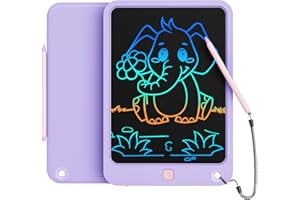 KIKAPABI LCD Writing Tablet 10 Inch, Toys for 3 4 5 6 7 8 9 10 Year Old Boys Girls, Colorful Doodle Board Drawing Tablet, Gift for Boys Toddlers Age 3-12 Years, Memo Board, Drawing Pads with Lanyard(Purple)