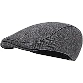 STARANCE Men's Flat Cap Wool Tweed Driving Irish Newsboy Hat