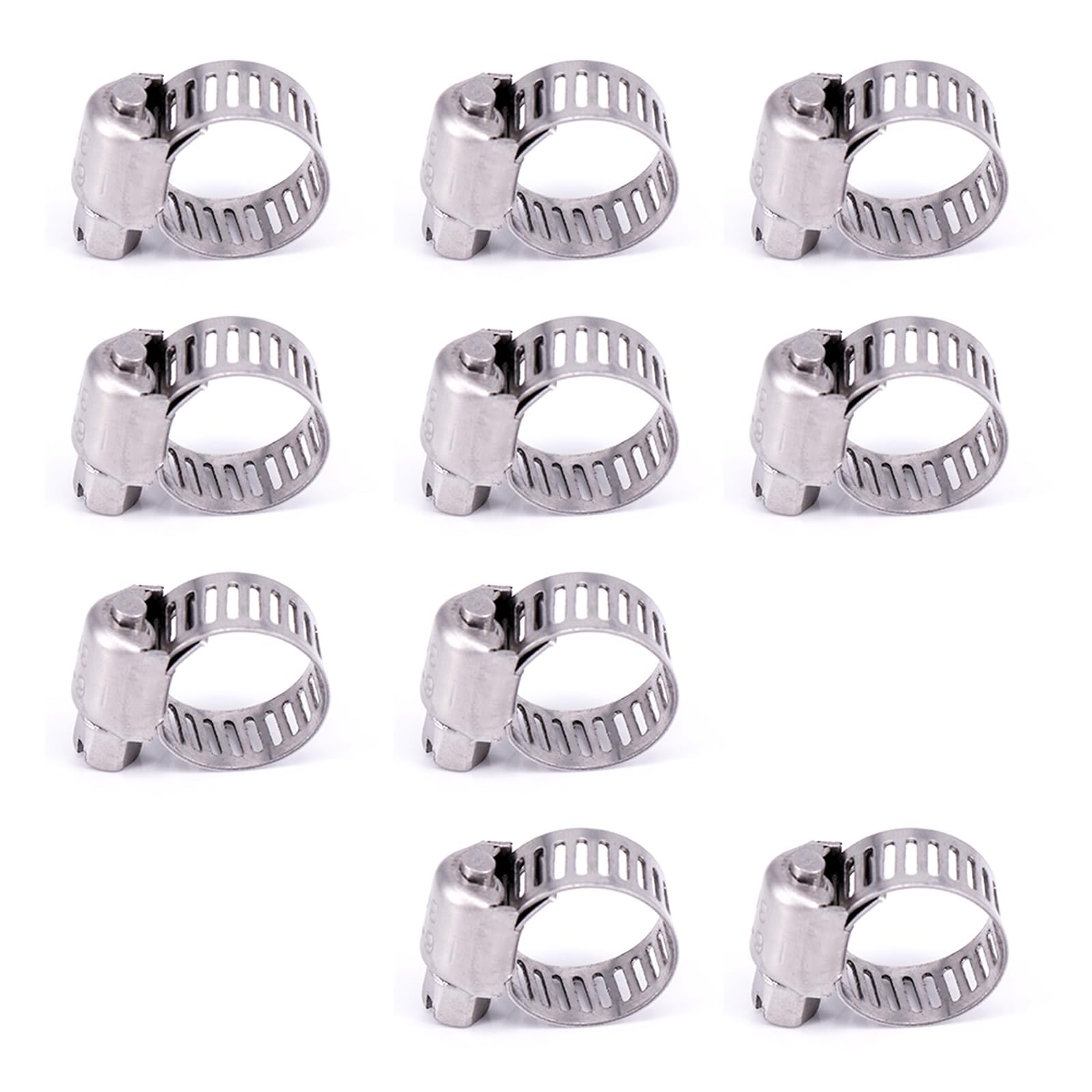 ONEMEAN 10Pcs Hose Clips,44-64mm Stainless Steel 304 Hose Clamps,Jubilee Clip,Durable Jubilee Hose Clips,Small Jubilee Clips,Hose Pipe Clips,Suitable for Oil Pipe,Water Pipe Fixing (44-64mm)