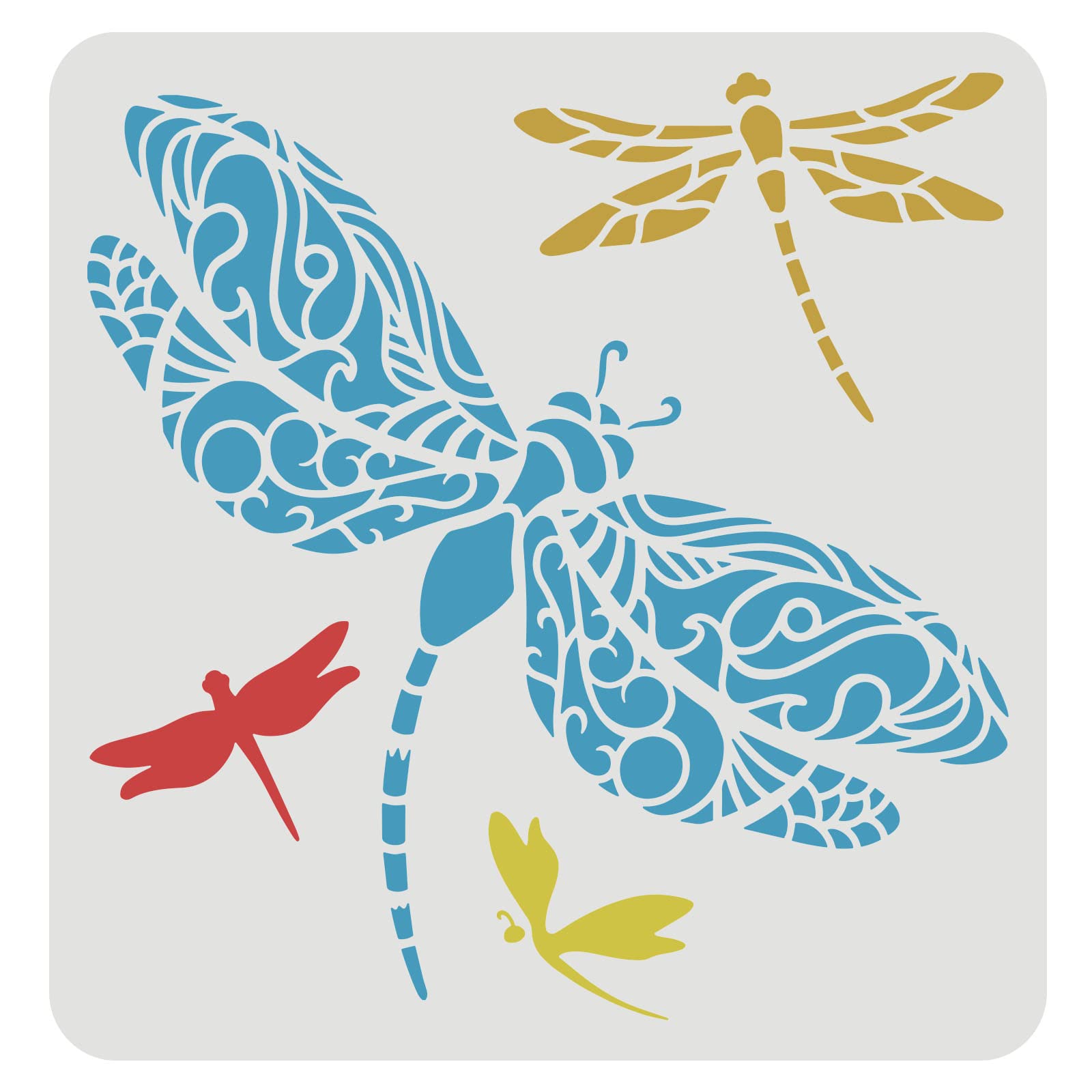 FINGERINSPIRE Dragonfly Stencils 30x30cm DIY Dragonfly Stencil Template Plastic Dragonfly Pattern Stencils DIY Decor Stencil for Painting on Wood Floor Wall