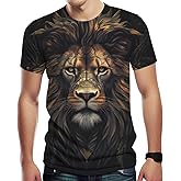 Srcnhim Mens Animal Lion 3D Print T-Shirt Casual Short Sleeve Tee Shirt