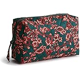 Vera Bradley Women's Cotton Nfl Medium Cosmetic Makeup Organizer Bag (Multiple Teams Available), Dallascowboysonblue/Graybandana, One Size