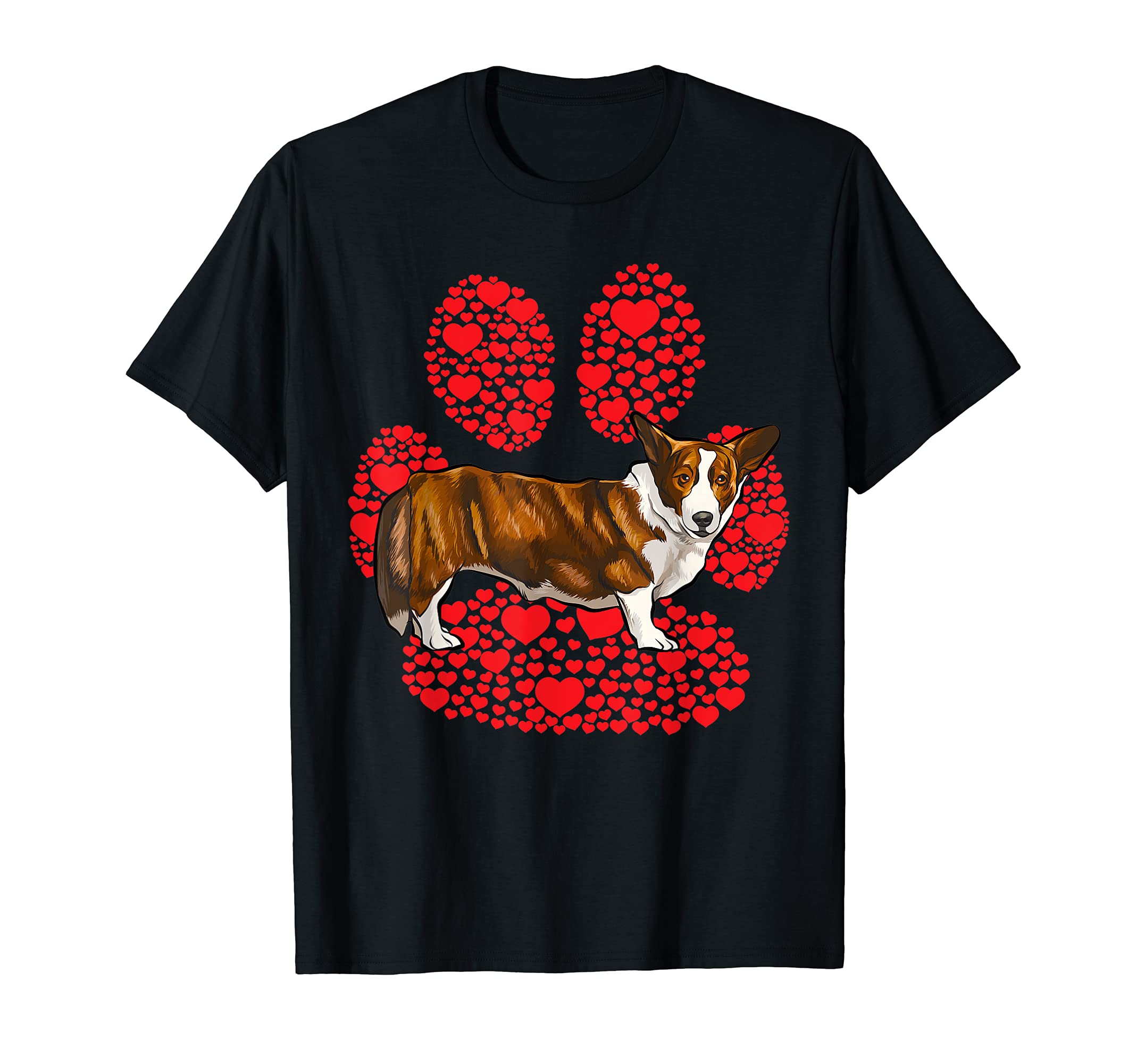 Cardigan Welsh Corgi Valentines Day Dog Love Paw T-Shirt