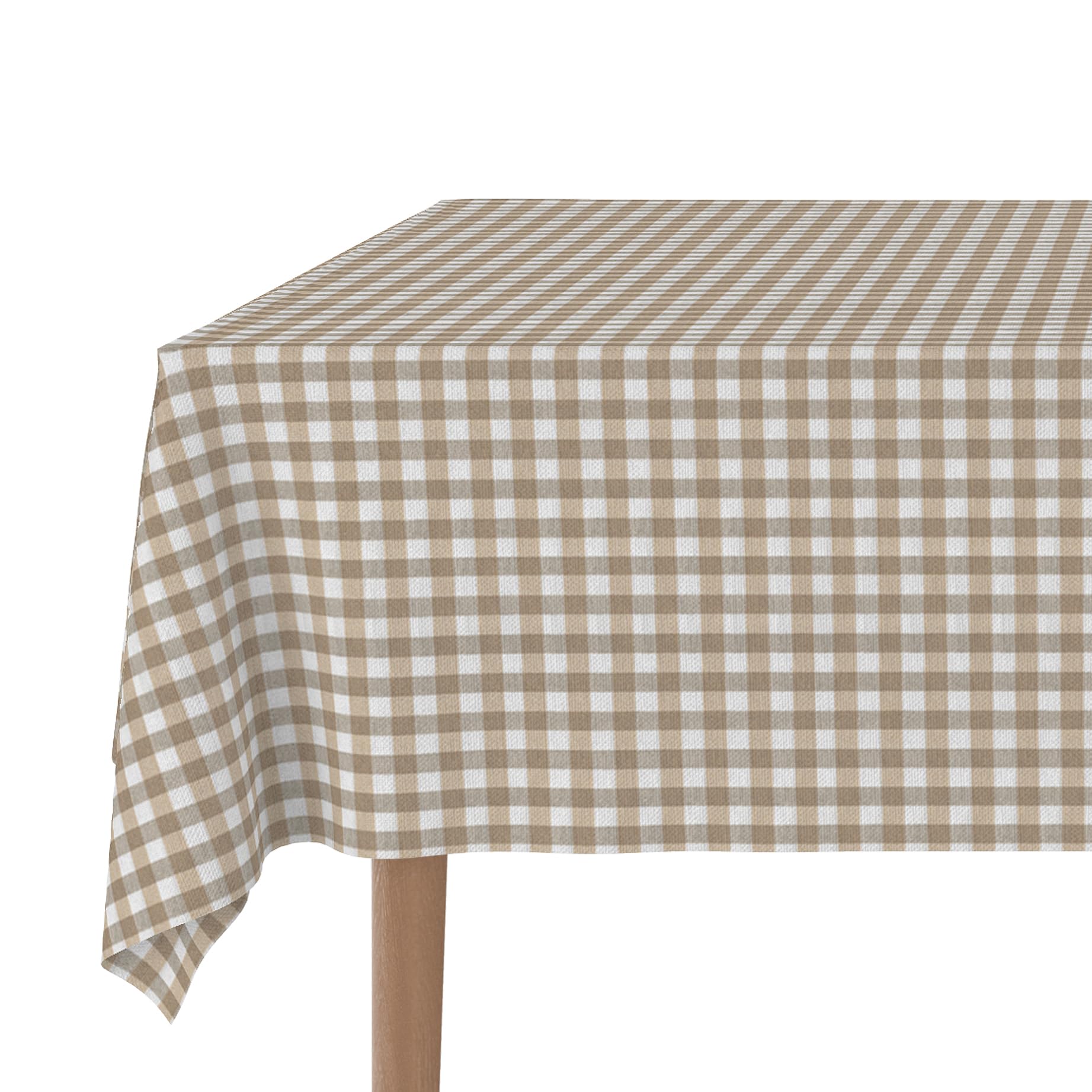 Martina Home TEFLONATED TABLECLOTH MADE Vichy Taupe 100 x 140 cm