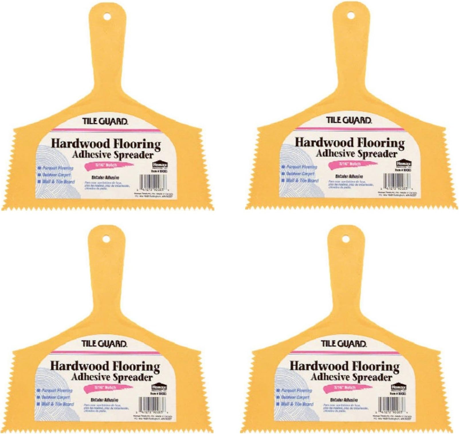 HomaxGroup 83 Wide Outdoor Carpet Adhesive Spreader Notch, 3/16-Inch, 4 Pack