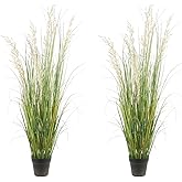 AfanD Artificial Plant, 47in Tall, 2pk Grass, Faux House Plant in Pot, Indoor Decorative Flowers & Plants, Housewarming Gift