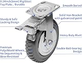 Lesolar 4x 8" Heavy Duty Castors 200mm Rubber Swivel Wheel 1400kg Load 2 Fixed view 5