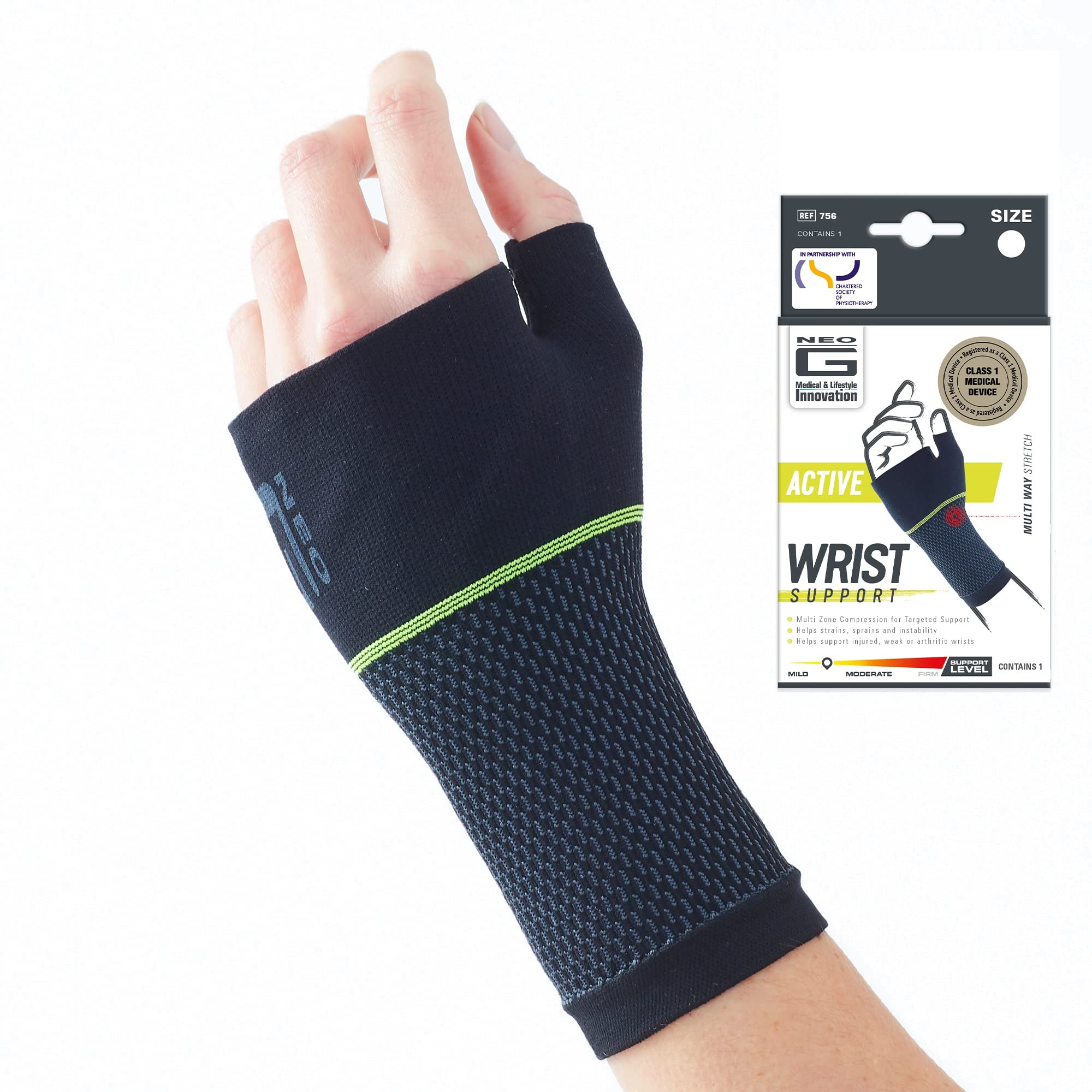 Photo 1 of Neo-G Active Wrist Support – For Sports, Golf, Basketball, Football, Yoga, Tennis. For Sprains, Strains, Tendonitis, Injury Recovery - Multi Zone Wrist Compression Sleeve – S