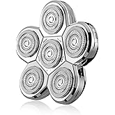 Kibiy 6D Blade Replacement Heads,Electric Shaver Replacement Head for Electric Razor for Men Wet and Dry Compatible Many Models Waterproof Head Razor-Silver