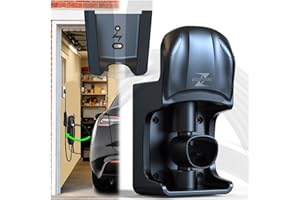 ECOTOME Tesla Charger Holder, Swivel Tesla Mobile Charger Wall Mount, Garage or Tight Space Use, Not Stick Out, Keep 25ft Cord Off Floor, EV Charging Cable Organizer Hanger