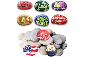 YEAHOME 20PCS Rocks for Painting, 2-3in Natural River Rocks Smooth Unpolished Kindness Stones Kit, Flat Rock for Painting Art & DIY Crafting, School Events, Fall Garden Decor, Gift for Kids & Adults