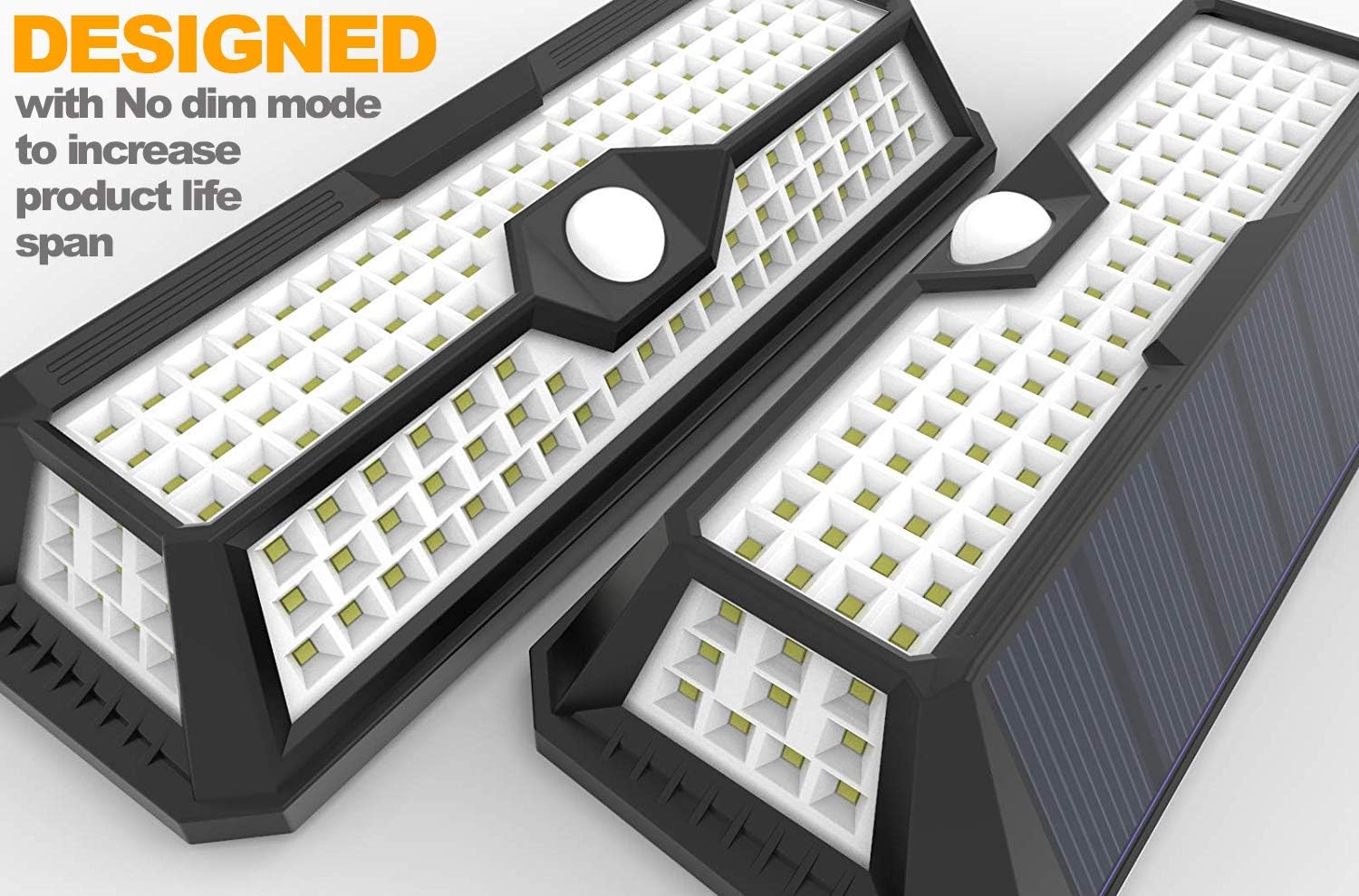 MagicPro Solar Lights Motion Sensor Solar Powered Light - 136 LED Outdoor Security Lighting for Porch, Garden, Driveway, Energy Saving, Durable and Waterproof White Light 2PK - - 