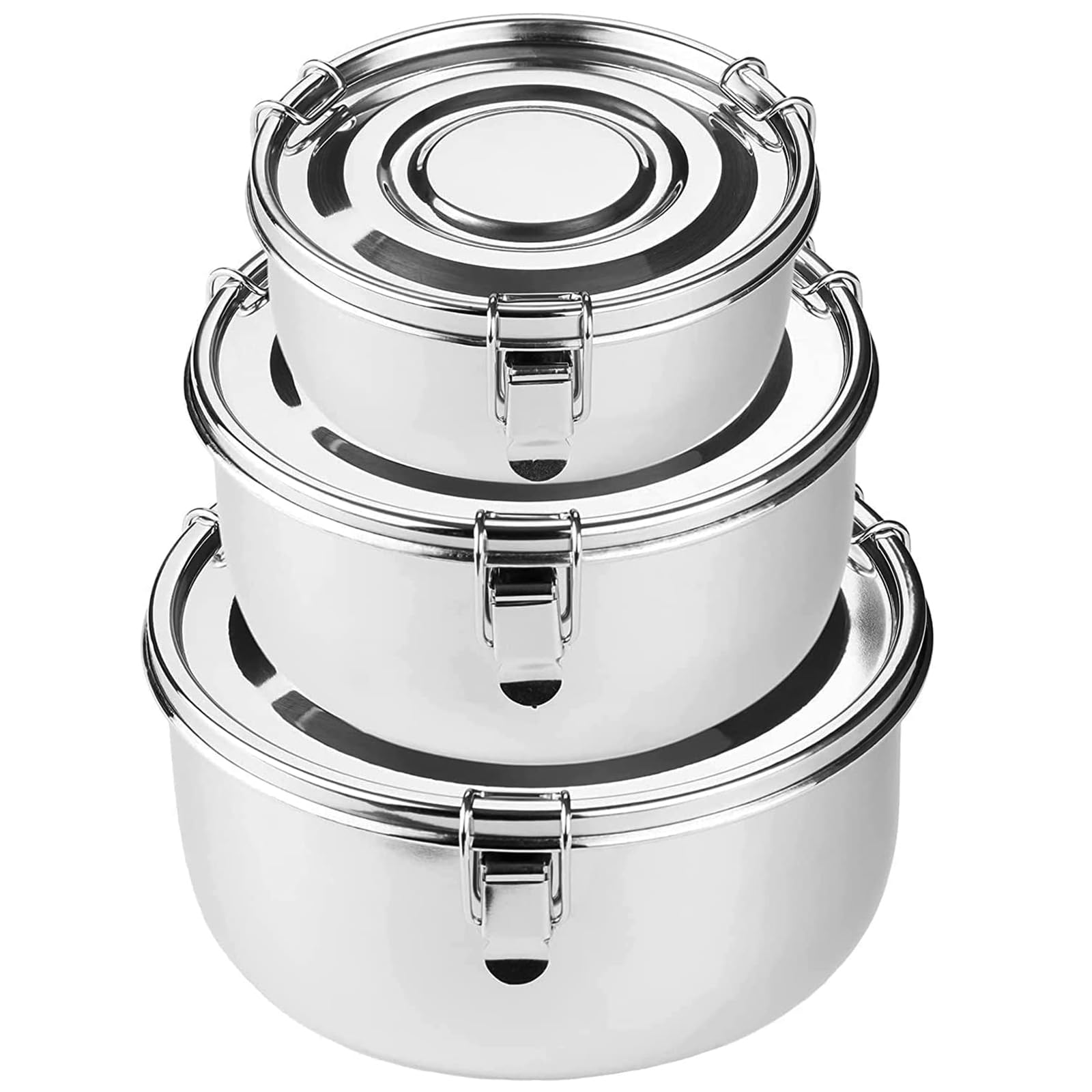 Photo 1 of 3 Pcs Premium Stainless Steel Food Storage Containers 304 Grade The Original Leak-Proof, Airtight, Smell-Proof - Perfect For Camping Trips, Lunches, Leftovers, Soups, Salads