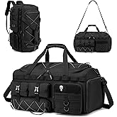 Nixjoro Tactical Gym Bag for Men Women, Carry On Luggage 22x14x9 Airline Approved 3 in 1 Travel Duffle Bag with Shoe Compartment for Weekender Overnight Range Workout