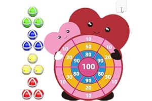 HONGID Valentines Day Gifts for Kids - 30" Valentine Dart Board with 12 Sticky Balls - Valentine Toys Gifts Exchange for Boys Girls Toddlers Class Classroom School Indoor Party Favor,Valentines Decor