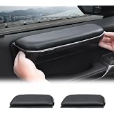 LaIIker Door armrest is Suitable for 2024-2027 Toyota Land Cruiser 250 1958 | Prado LC250 car elbow support heightening comfort pad PU leather interior modification 2025 land cruiser accessories (Black)