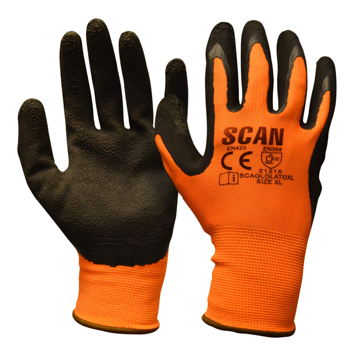 Scan GLOLATOXL Foam Latex Coated Glove - Orange