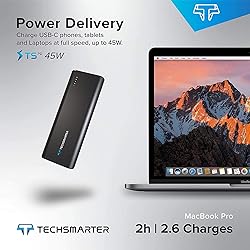 TECHSMARTER 30000mAh 45W Power Delivery USB C PD
