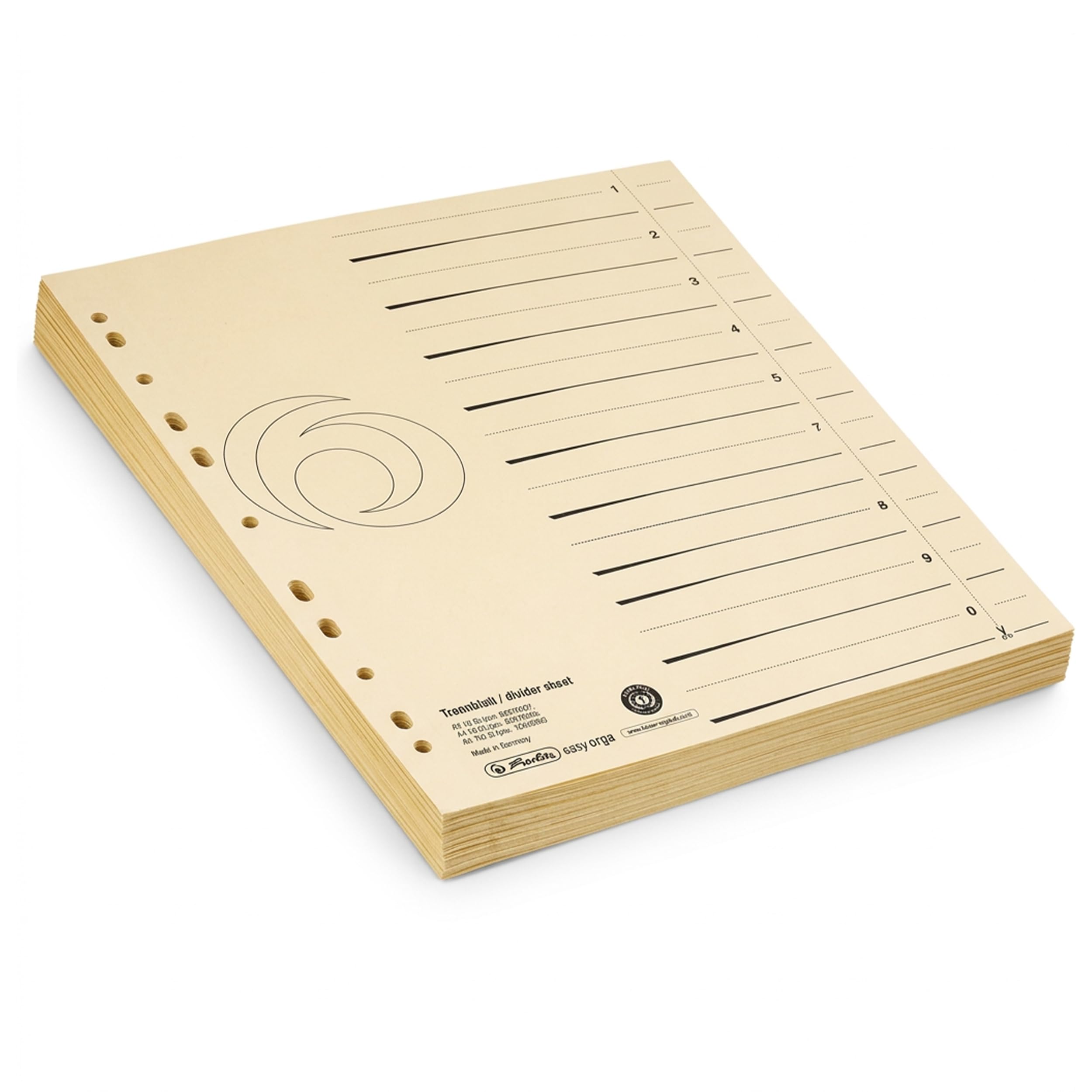 Herlitz A4 Subjects Divider - Buff (50 Pieces)