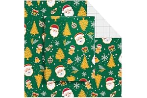 WERNNSAI Christmas Wrapping Paper – 1 Roll Christmas Gift Wrapping Paper Green Santa Xmas Gift Wrap Gold Foil Tree Classic Ho