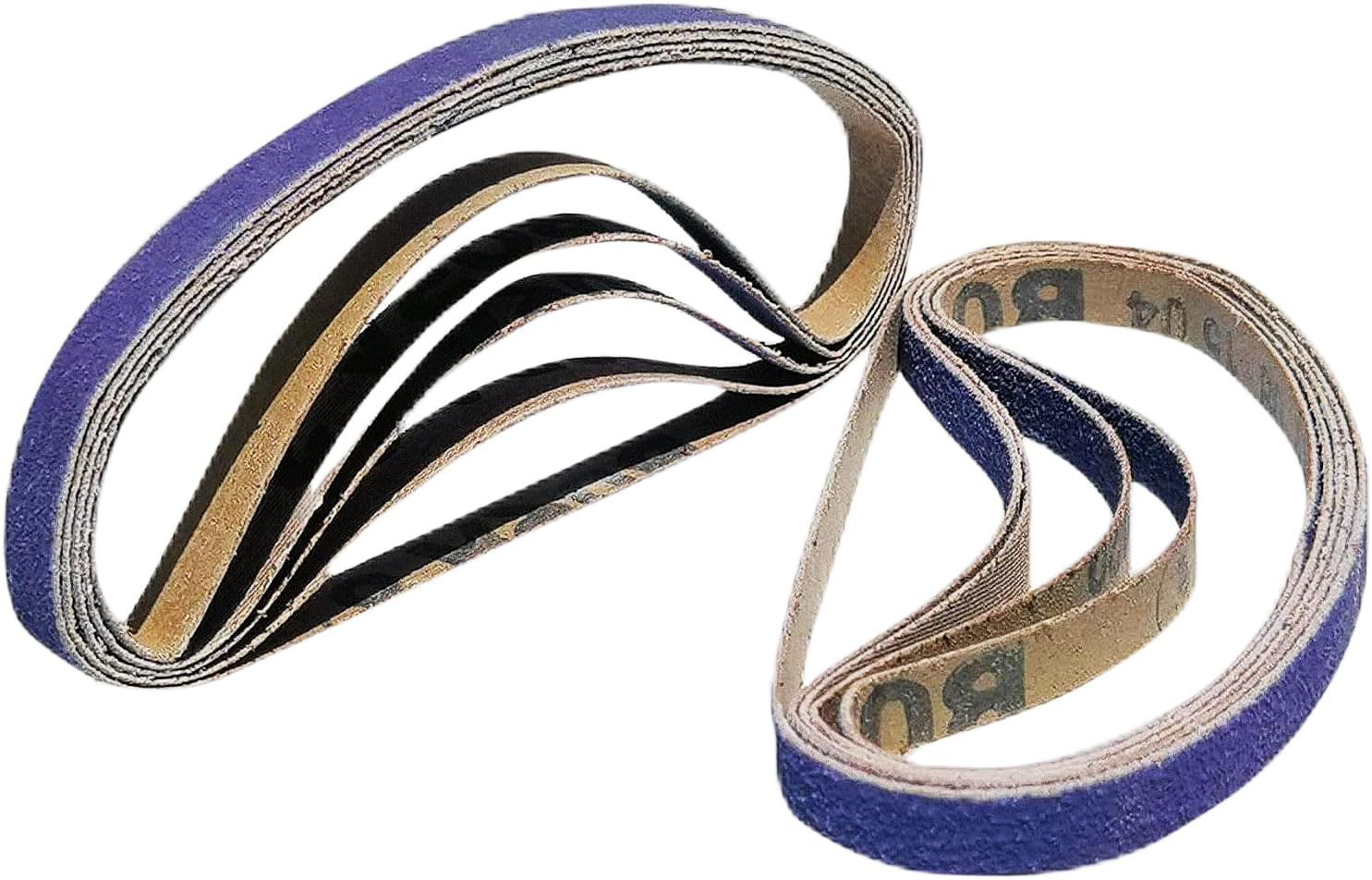 Photo 1 of 10 PCS 120 Grit 3/8" x 13" Zirconia Air File File Sanding Belts - 3/8 x 13 Inch Sander Belts for Air File Belt Sander, Woodworking, Metal Polishing, Derusting