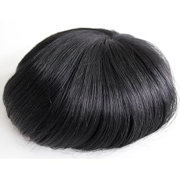 Amazon Com Cxpy Human Hair Black Men S Toupee Monofilament Hair