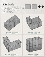 SONGMICS Pet Playpen with Floor Small Animal Enclosure 125 x 63 x 42 cm Grey view 8
