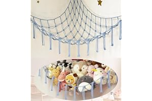 MIROLAM Stuffed Animal Storage Hammock Large Toy Hammock Net for Stuffed Animals Corner - Blue Plush Stitch Stuff Huggy Wuggy Toy Storage Room Decor