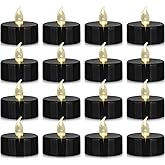 Nancia 12PACK Flameless LED Tea Lights Candles, Realistic and Bright Flickering Long Lasting 200Hours Battery-Powered, Ideal Party, Wedding, Birthday, Gifts Home Decoration Black