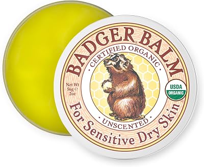Badger Unscented Balm Virgin Olive Oil Beeswax Dry Sensitive Chapped Skin