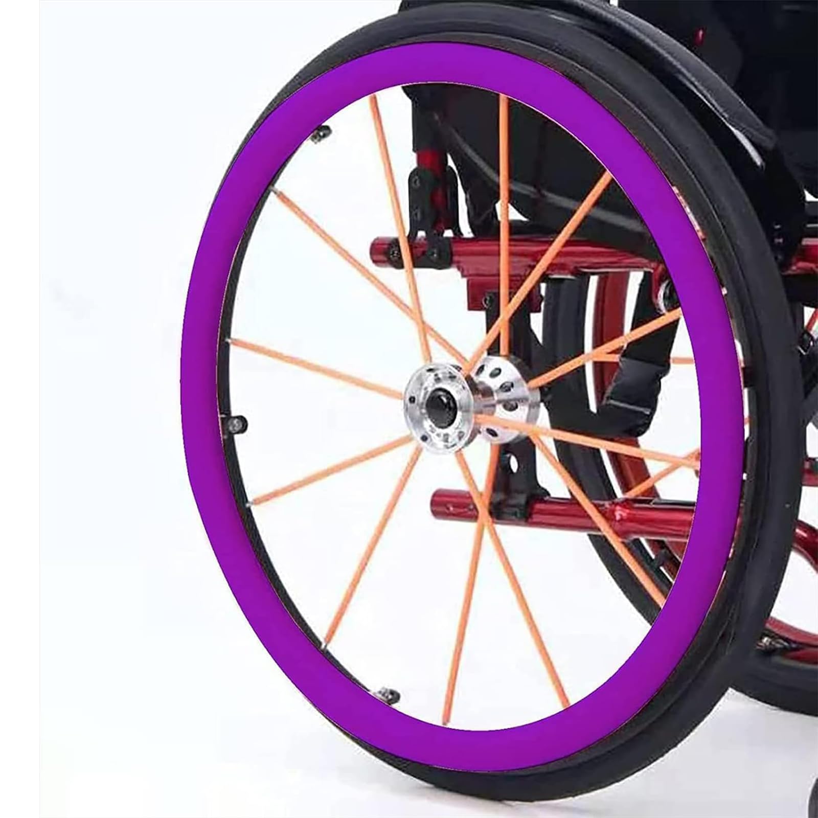 Photo 1 of 11,20in,20/22/24Inch Wheelchair Push Rim Covers 1 Pair Silicone Wheelchair Hand Push Cover Non-Slip Hand Push Cover Improve Grip and Traction, Easy to Take of and Clean