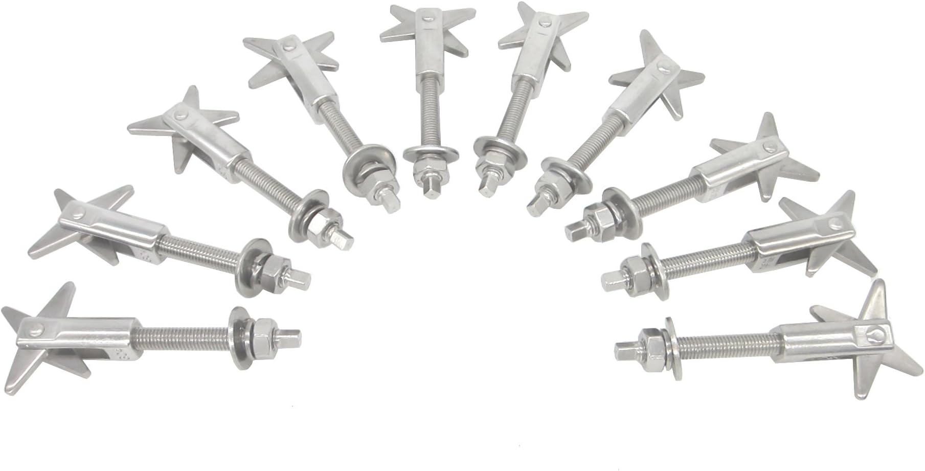 Toggle Anchor Bolts, 304 Stainless Steel Scissors Type New Design Hollow Wall Anchor M8x110mm Pack of 10