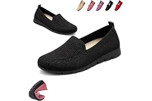 Women’s Orthopedic Knit Comfort Loafers – Slip-Resistant Walking Shoes, Orthopedic Slip on Shoes for Women Lightweight Soft M