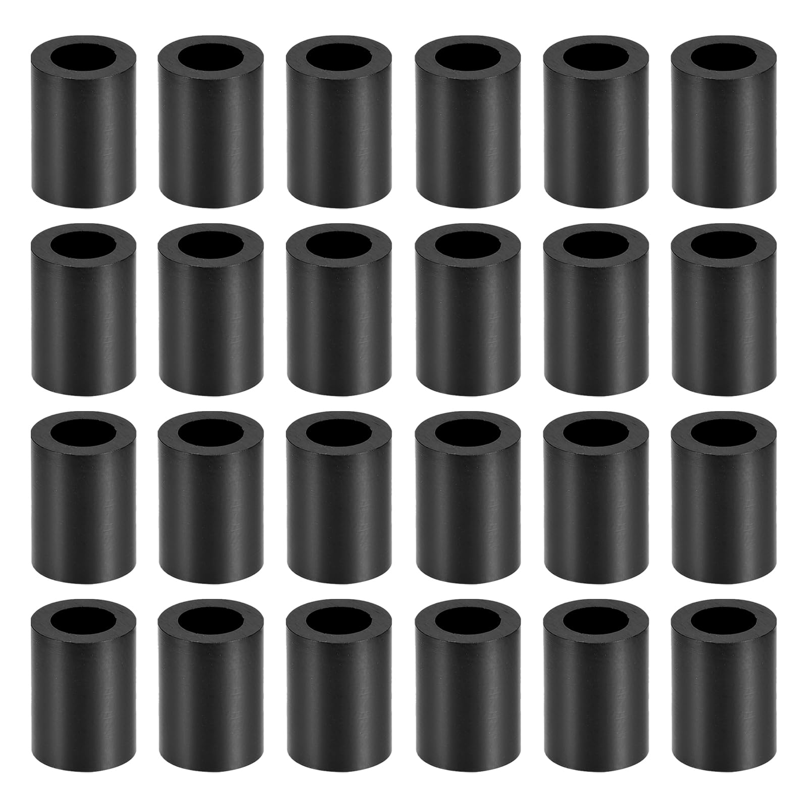 YOKIVE 500 Pcs Black Round Spacer, Not Threaded Washers with High Insulation Effect, Keep Height Consistent, Great for M5 Screws (ABS, 5.4mmx9mmx12mm)
