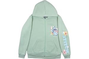 Disney Characters Minnie Mouse Daisy Duck Lilo & Stitch Girls Zip-Up Hoodie, Hooded Sweatshirt for Kids and Toddlers