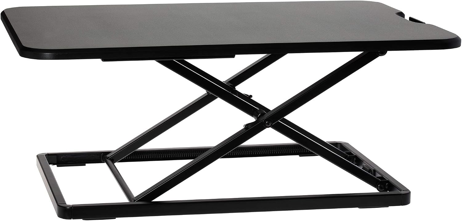 Properav Lite Mobile Stand Up Desk Converter Workstation with 6 Height Settings from 45-405mm for Windows & Mac Monitors & Laptops such as Dell