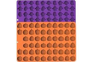 KBTBAK Halloween Silicone Mini Candy Molds, Mini Pumpkin Molds, Mini Ghost Molds, Silicone Treat or Trick Molds for Halloween Candy, Chocolate, Gummy, Cookies, Jelly, Set of 2