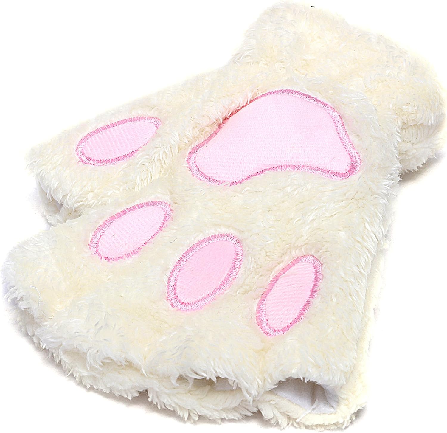 Odema Womens Bear Plush Cat Paw Claw Glove Soft Winter Fingerless Mitten Gloves at  Women’s Clothing store