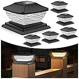 SOLLUCIS Solar Post Cap Lights, 8 LEDs Fence Post