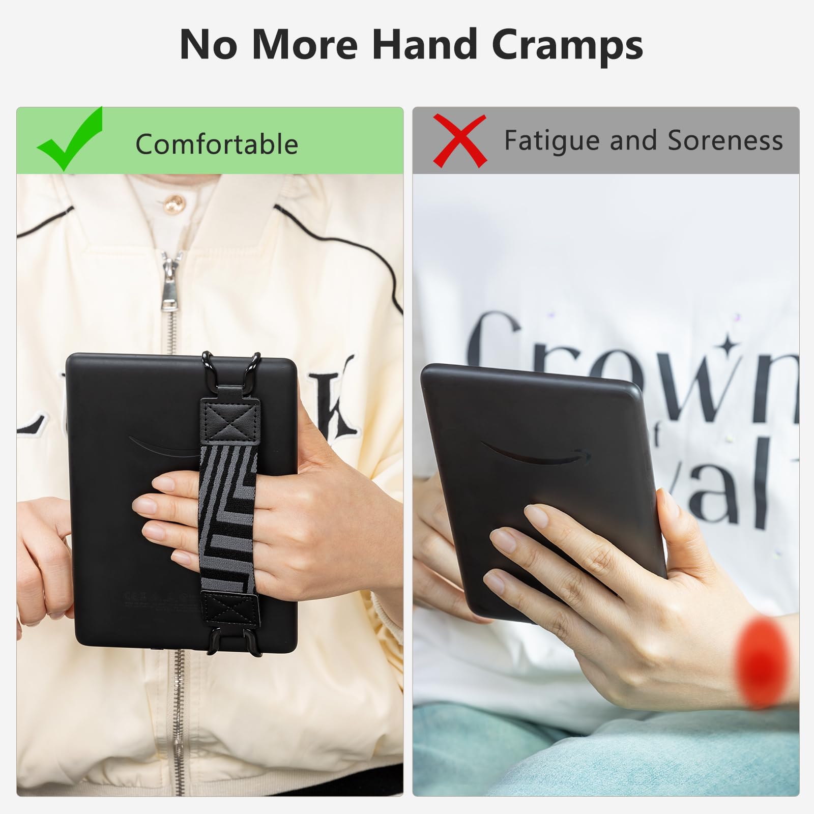 CoBak Secure Hand Strap for Kindle and Tablets - Versatile and Lightweight Finger Grip Holder for 6-7.5