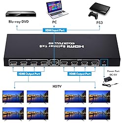 1x8 HDMI Splitter, 1 in 8 Out HDMI Splitter Audio