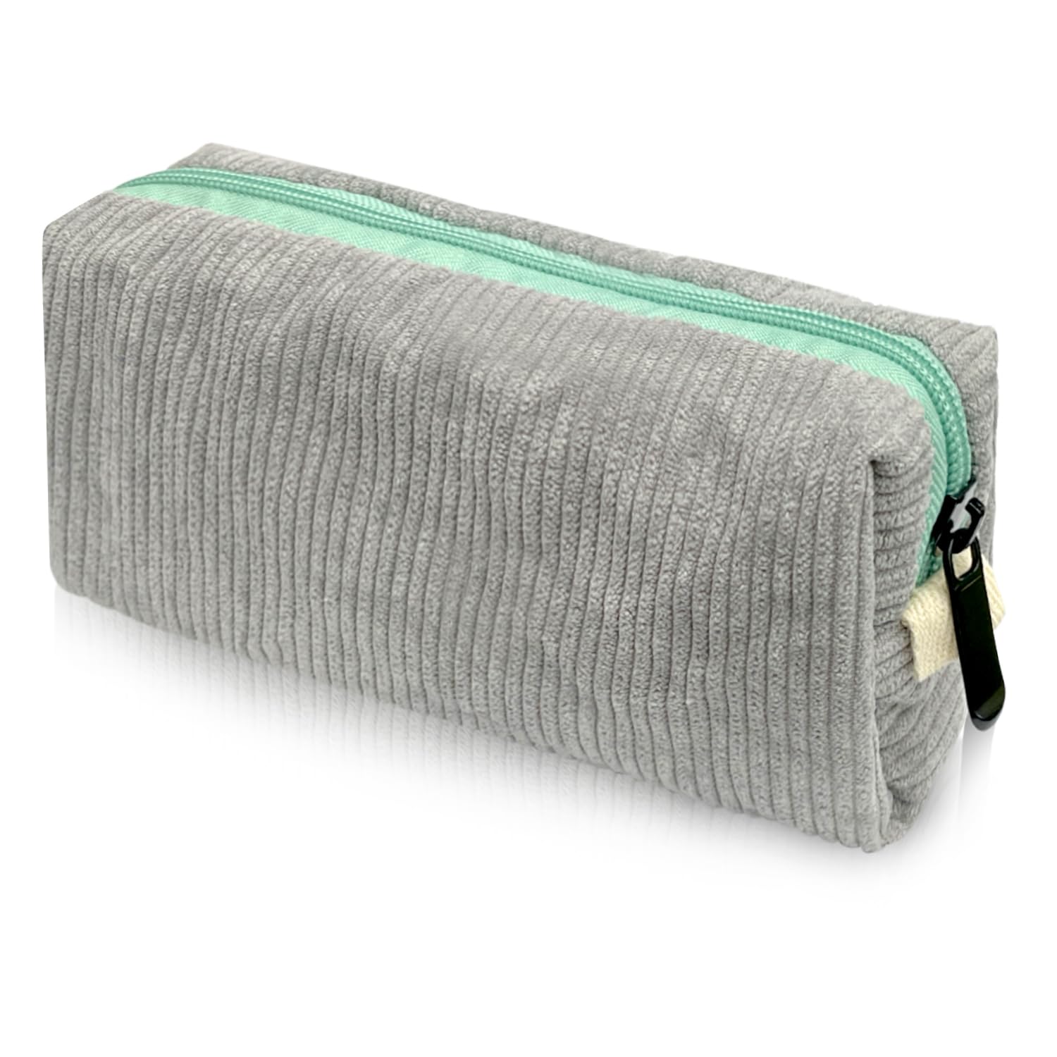 NEXCON Soft Corduroy Pencil Case - Cute Makeup Bag for Girls & Kids, School Office Stationery Cover (Grey)