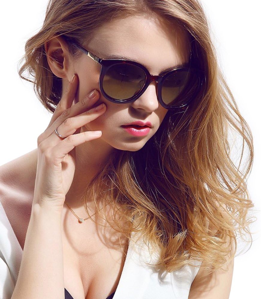 Diamond Candy Classic Mirror Round Sunglasses Polarized Fashion Sunglasses For Women, UV400