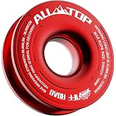 ALL-TOP Recovery Ring 66000 LBS Winch Snatch Towing Ring, Tackle Pulley System, Rope Retention Safety Strap Included, Red